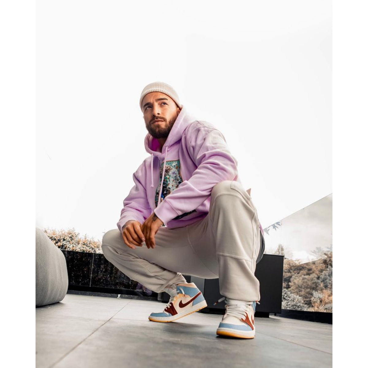 Maluma - #7DJ Portrait Pink Hoodie