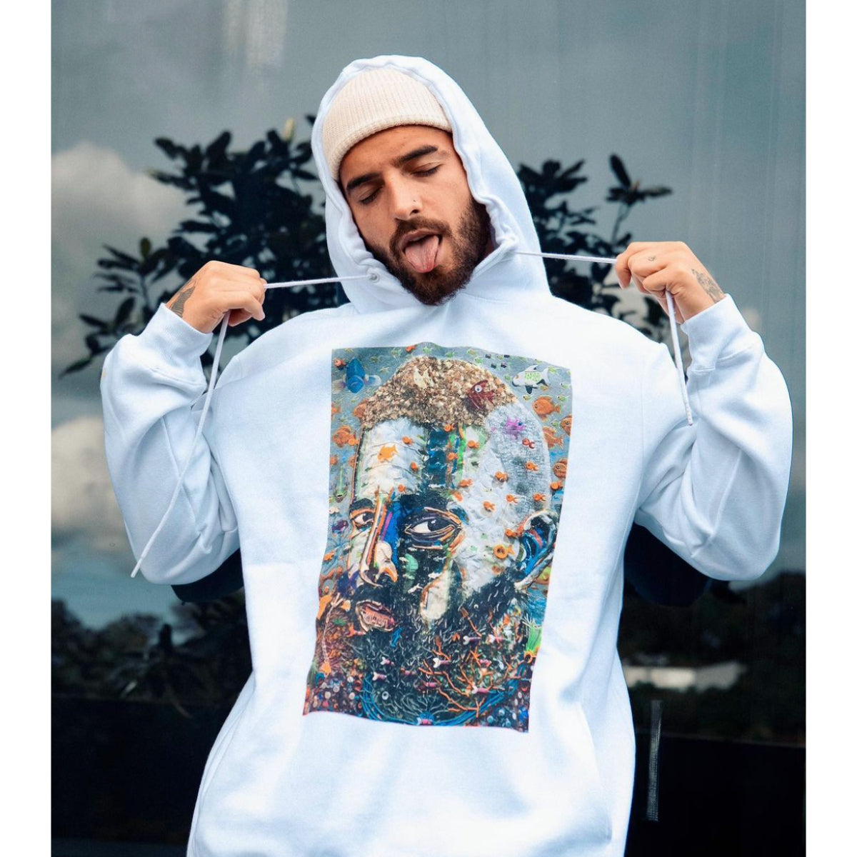 Maluma - #7DJ Portrait White Hoodie
