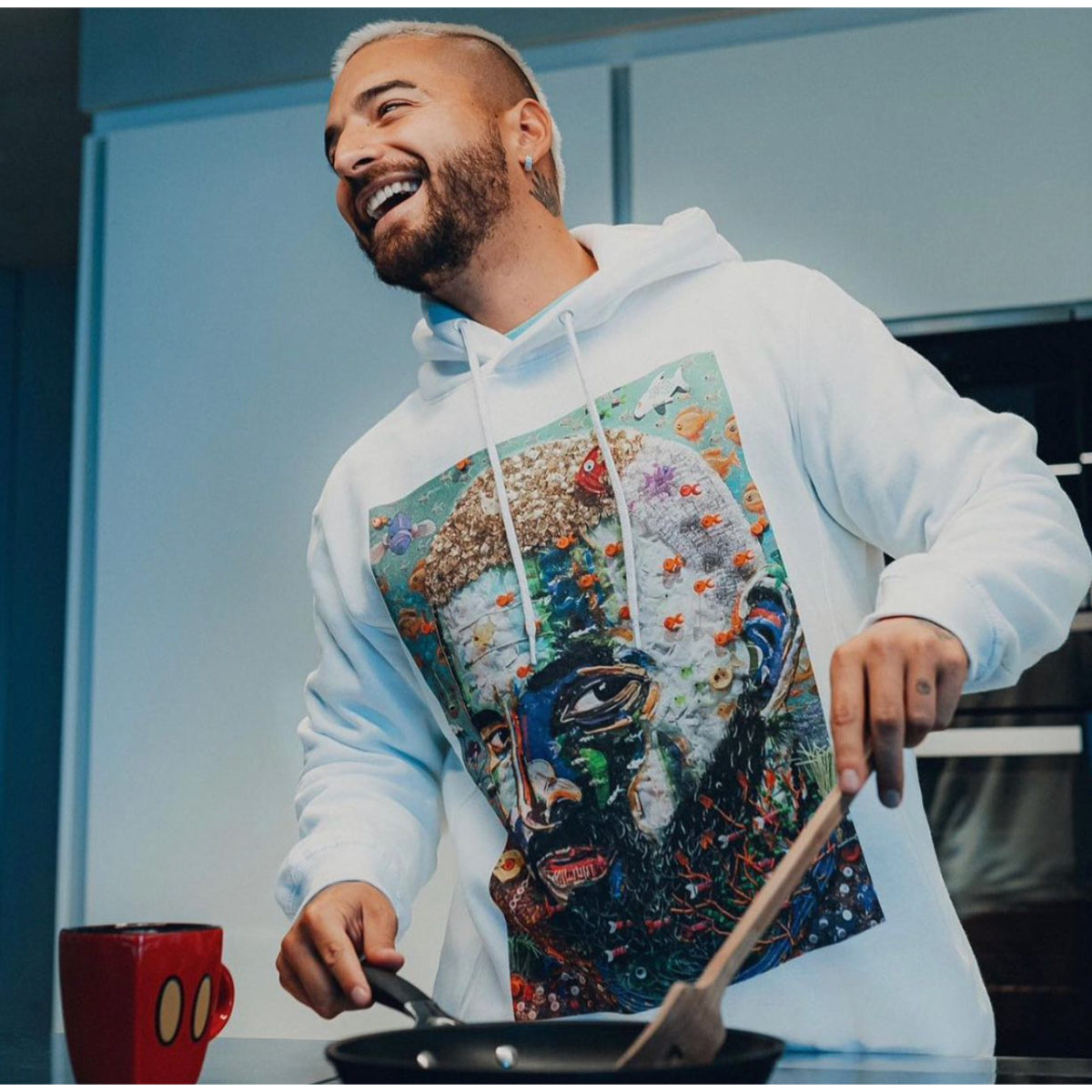 Maluma - #7DJ Portrait White Hoodie