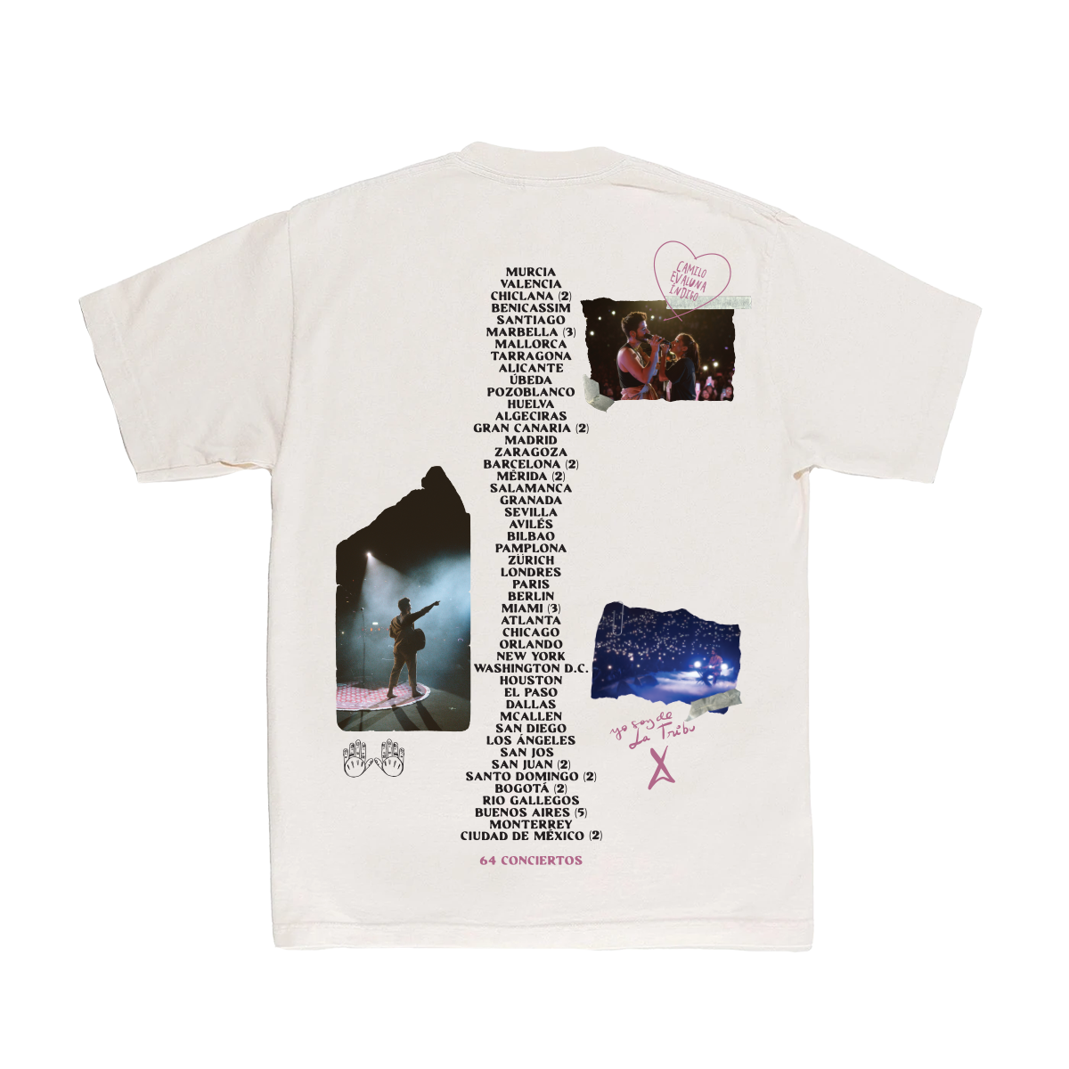Camilo Mis Manos Tour Recap Crème T-Shirt