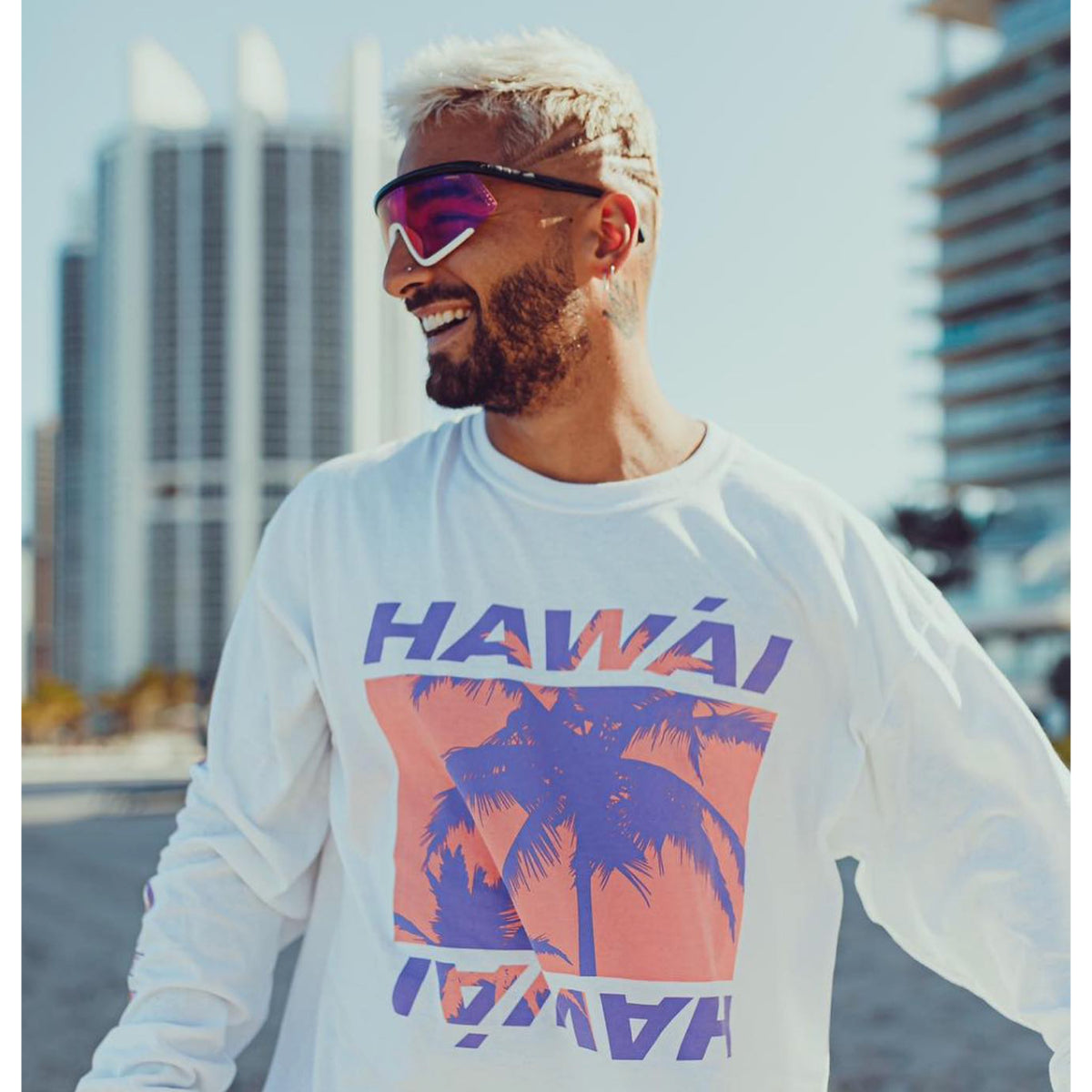 Maluma - Hawái White Long Sleeve Tee