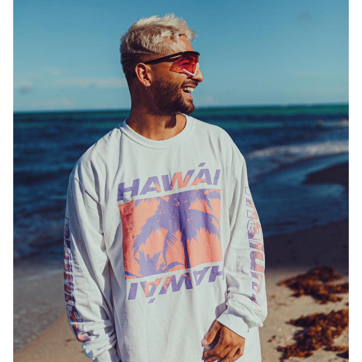 Maluma - Hawái White Long Sleeve Tee